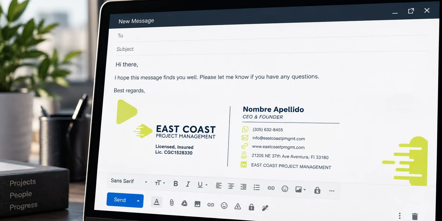 East Coast Project Management email signature