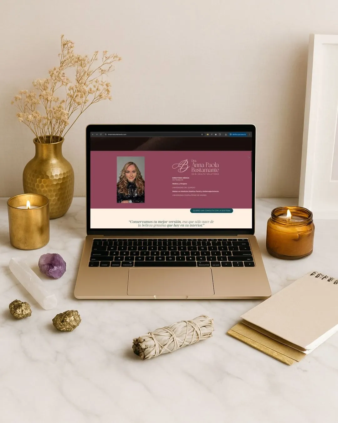 Website on a laptop