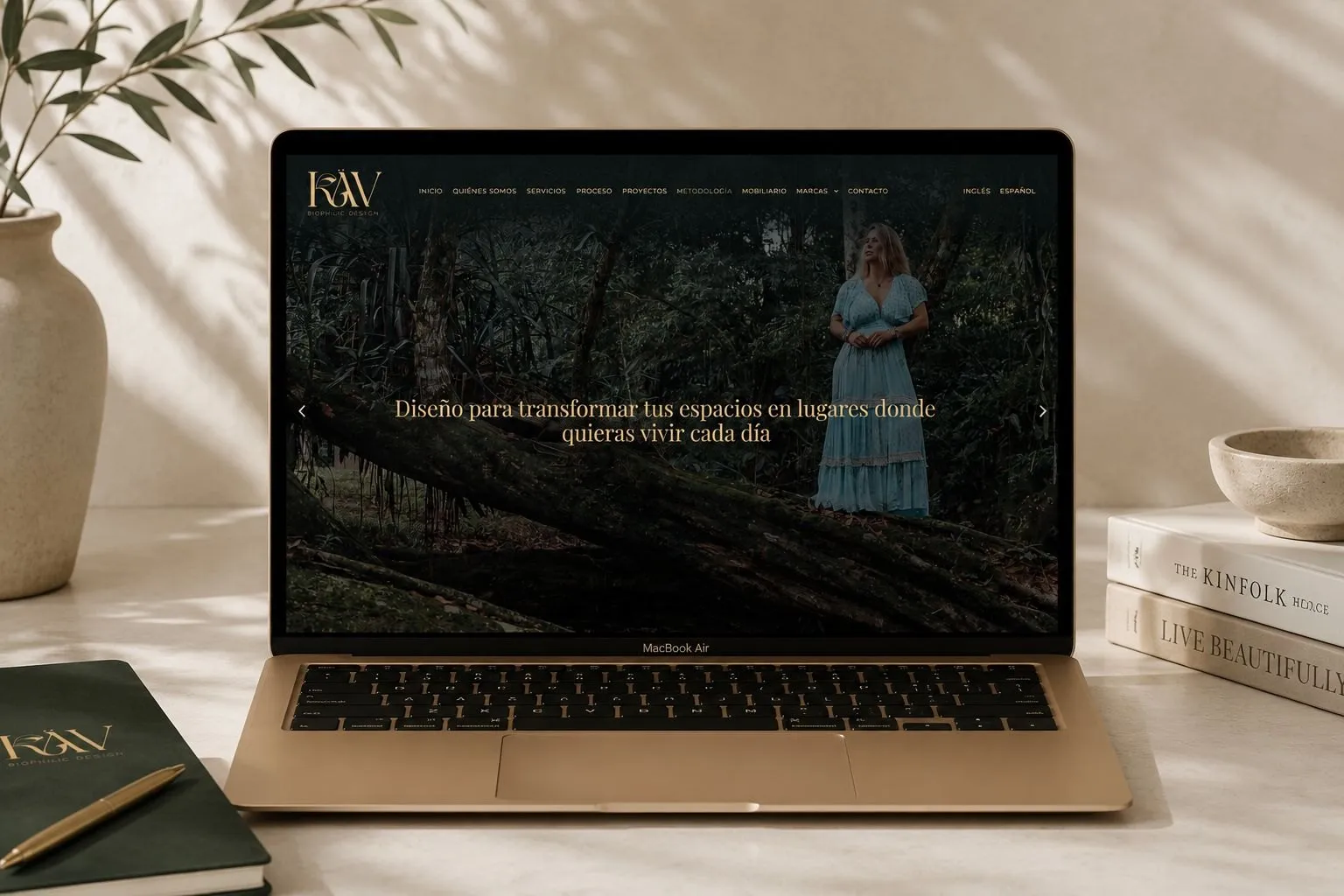 Dark website on a laptop