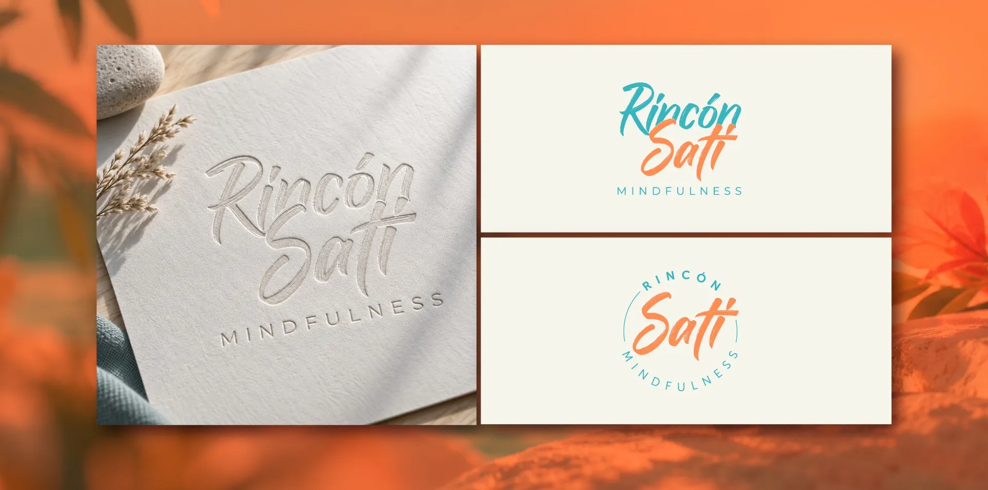 Rincón Sati Mindfulness logo embossed and in its color versions