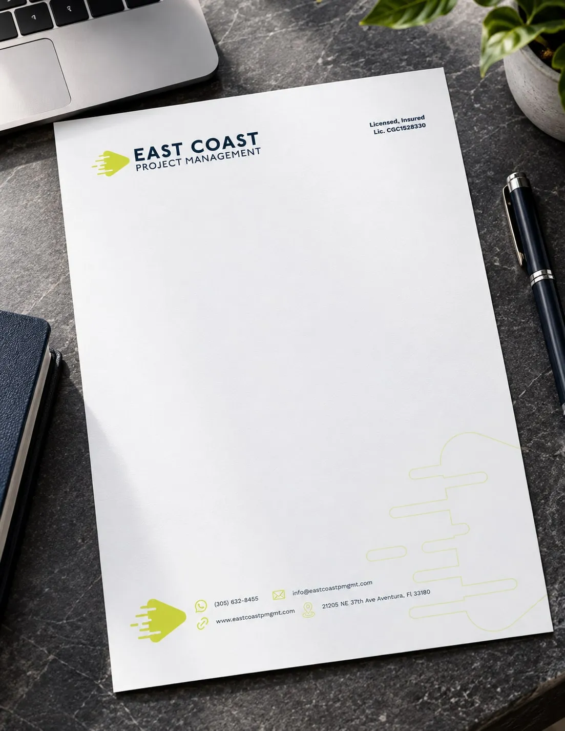 East Coast Project Management letterhead
